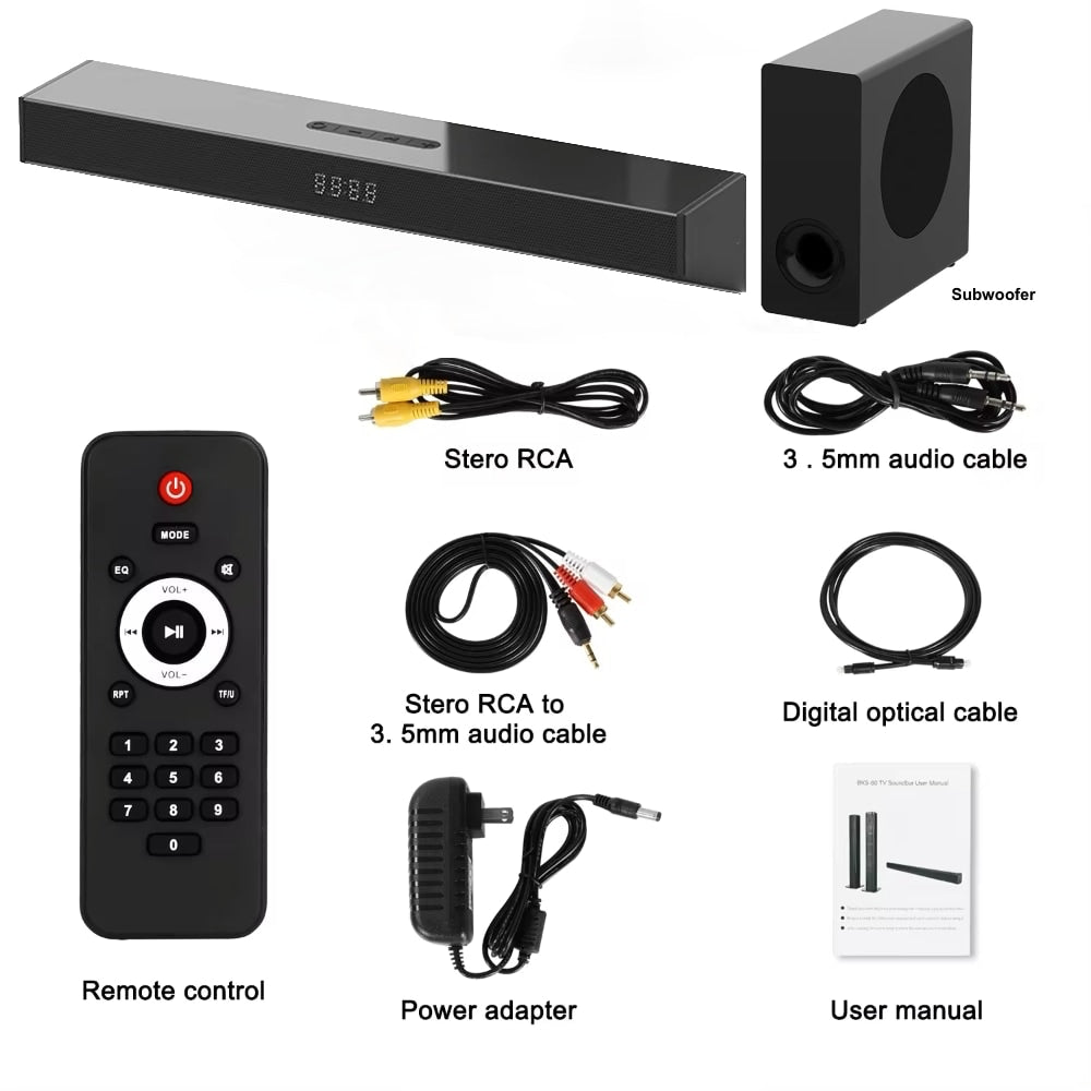 Soundbar z Bluetooth i bezprzewodowym subwooferem