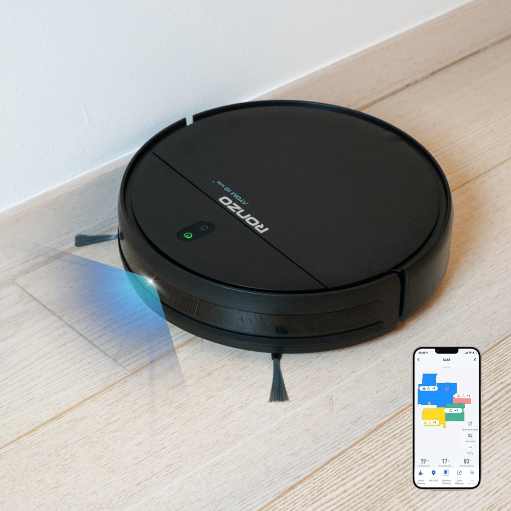 RONZO ATOM IQ Automatyczny odkurzacz i urządzenie do czyszczenia podłóg z bazą ładującą