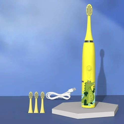Elektryczna szczoteczka do zębów dla dzieci z wbudowanym czasomierzem i 4 dodatkowymi końcówkami