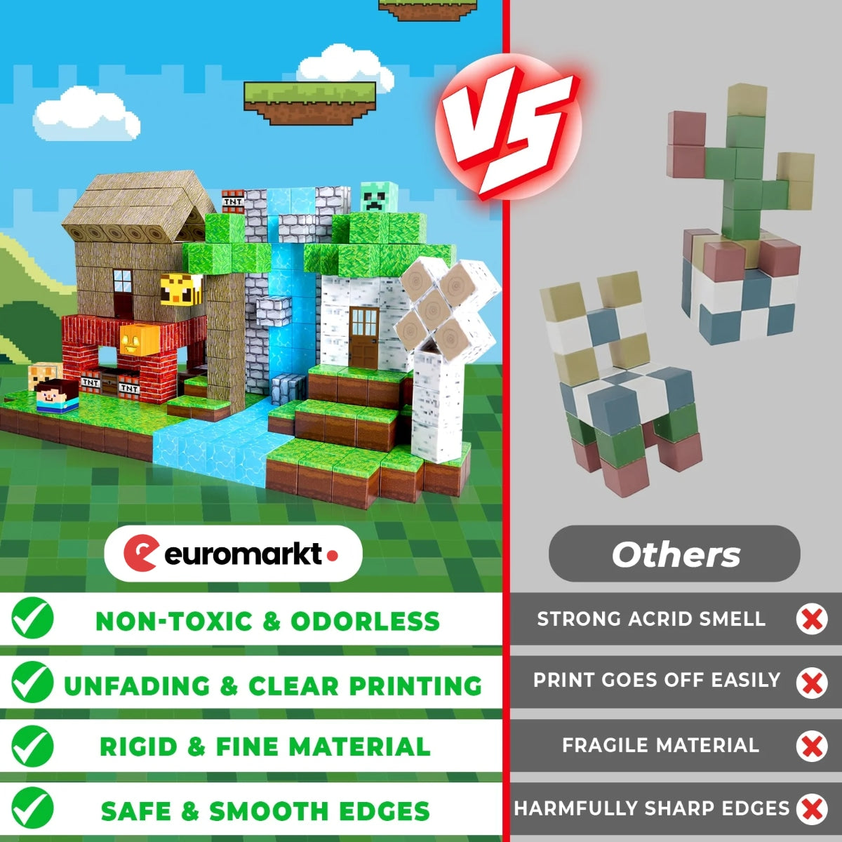 MAGNECRAFT Magnetic Blocks FOREST LIFE – 100 szt. magnetycznych klocków konstrukcyjnych STEM dla dzieci 3+