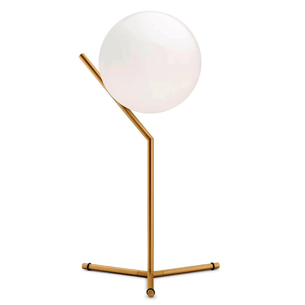 Designerska lampa stołowa Alaris, szkło, metal