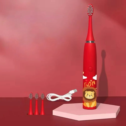 Elektryczna szczoteczka do zębów dla dzieci z wbudowanym czasomierzem i 4 dodatkowymi końcówkami