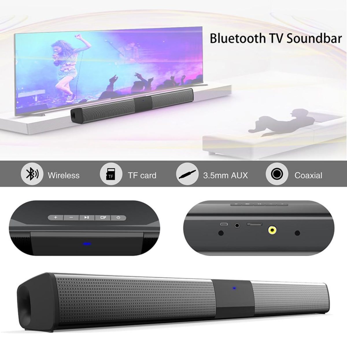 SonicLine 4.0 Soundbar Bluetooth – 55 cm, 4 głośniki, dźwięk przestrzenny