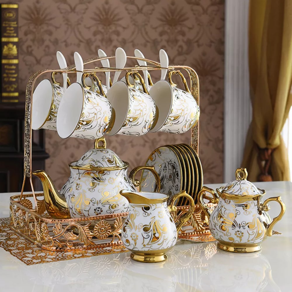 Zestaw porcelanowych filiżanek i spodków do kawy 6/1 "MONDENO"