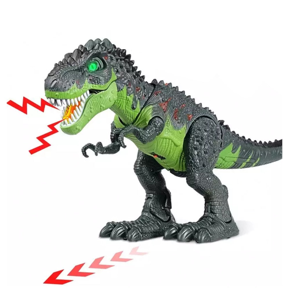 Robot dinozaur ziejący ogniem