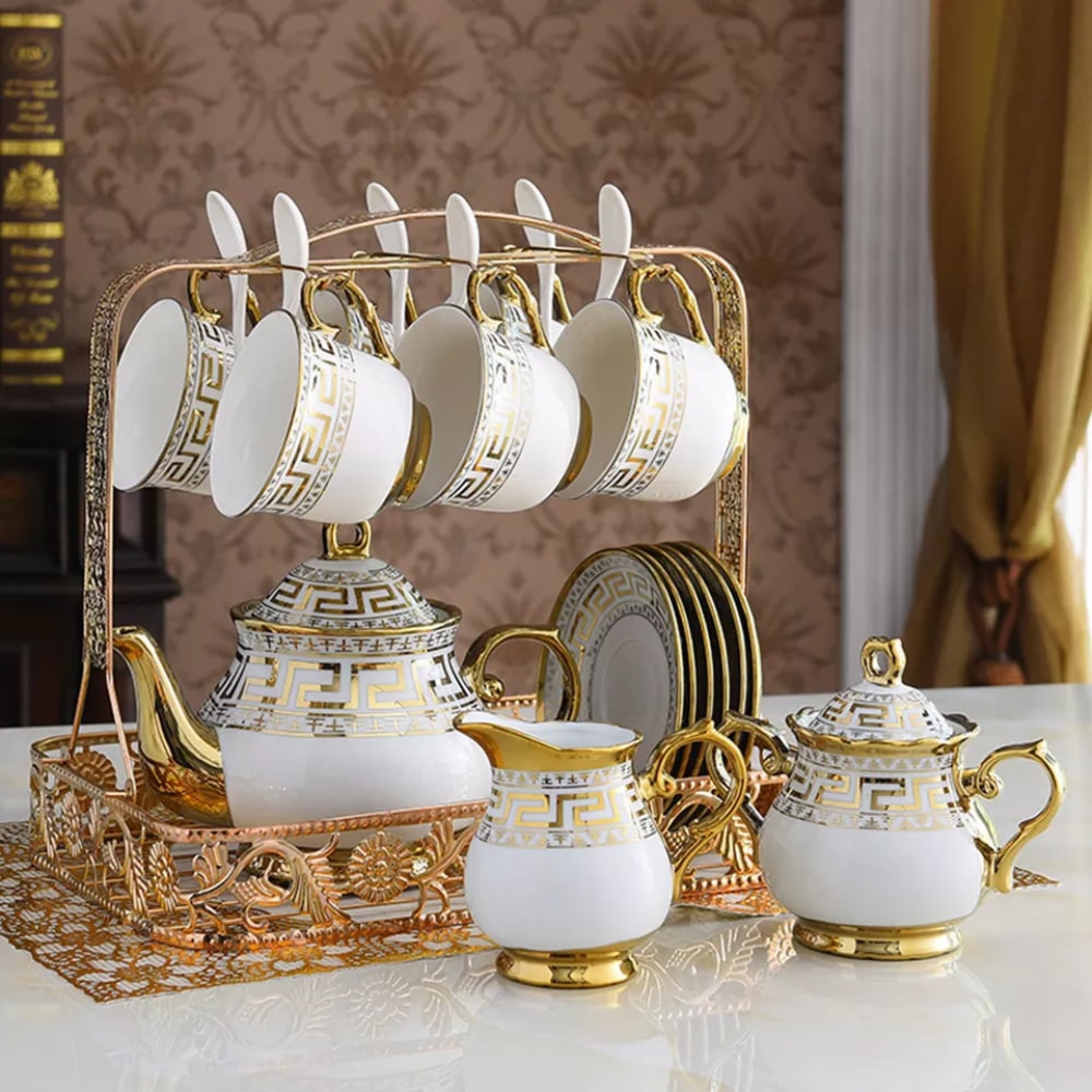 Zestaw porcelanowych filiżanek i spodków do kawy 6/1 "MONDENO"