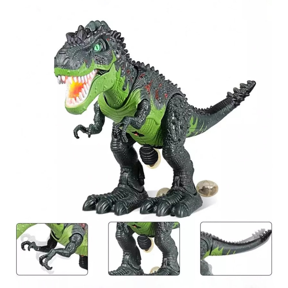 Robot dinozaur ziejący ogniem