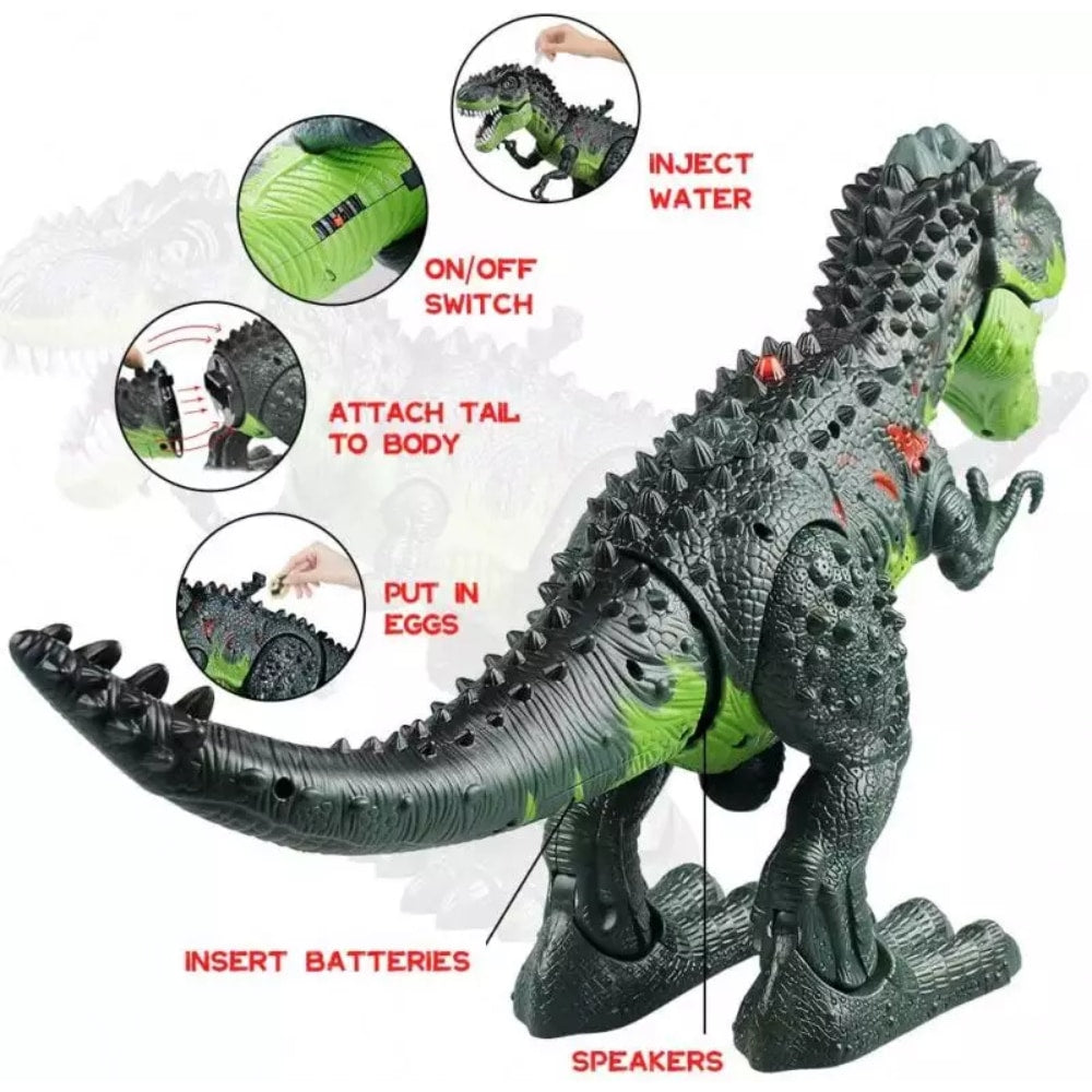 Robot dinozaur ziejący ogniem