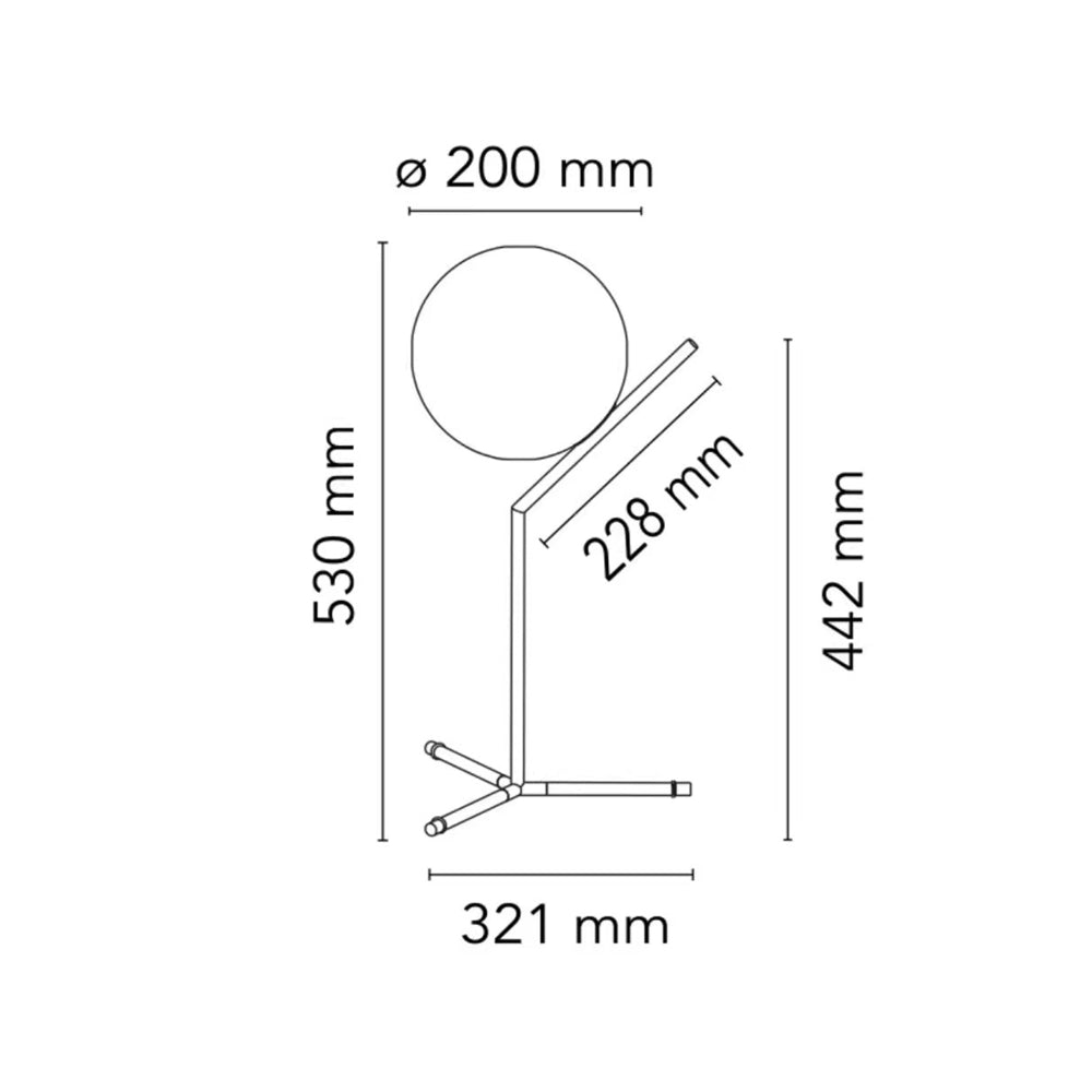 Designerska lampa stołowa Alaris, szkło, metal