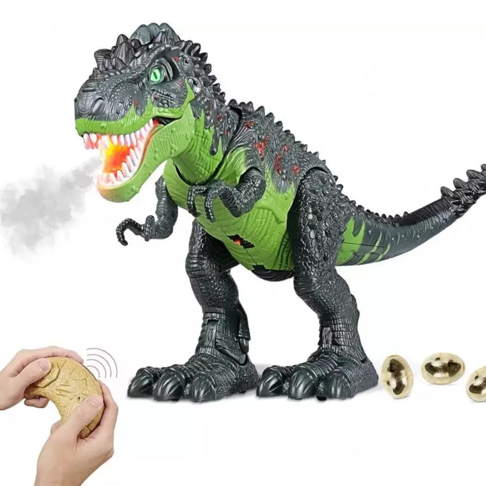 Robot dinozaur ziejący ogniem