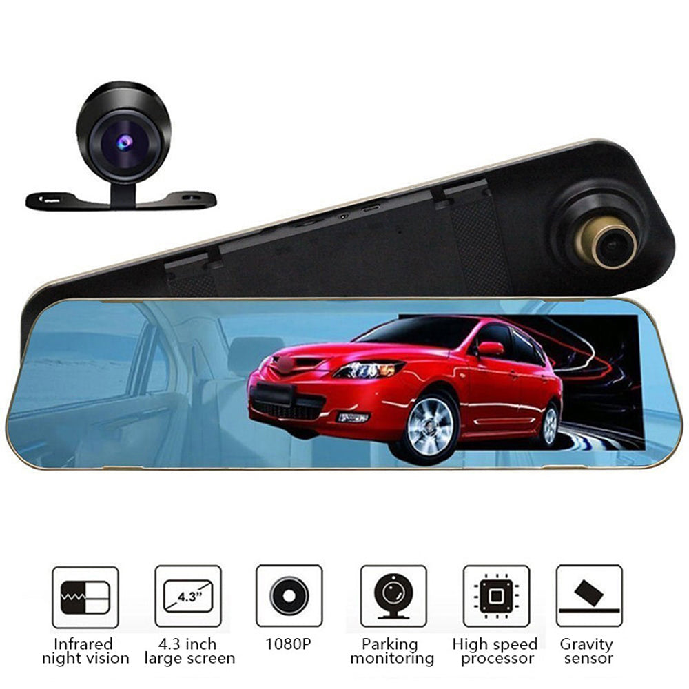 Kamera samochodowa lusterko wsteczne z 4,3 calowym ekranem LCD i rejestratorem