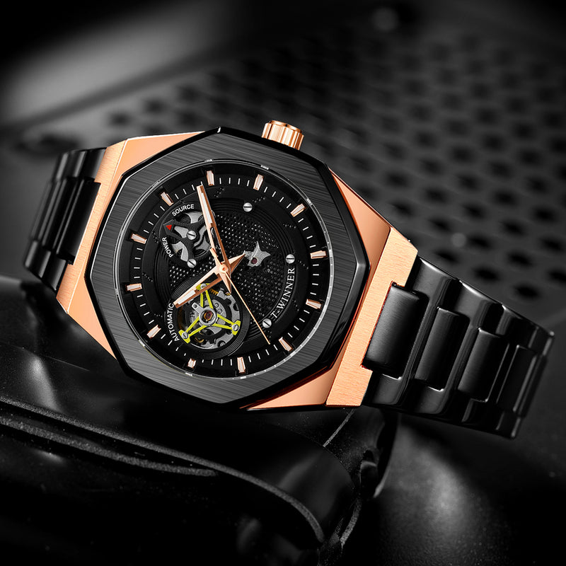 Męski luksusowy automatyczny zegarek RONIN